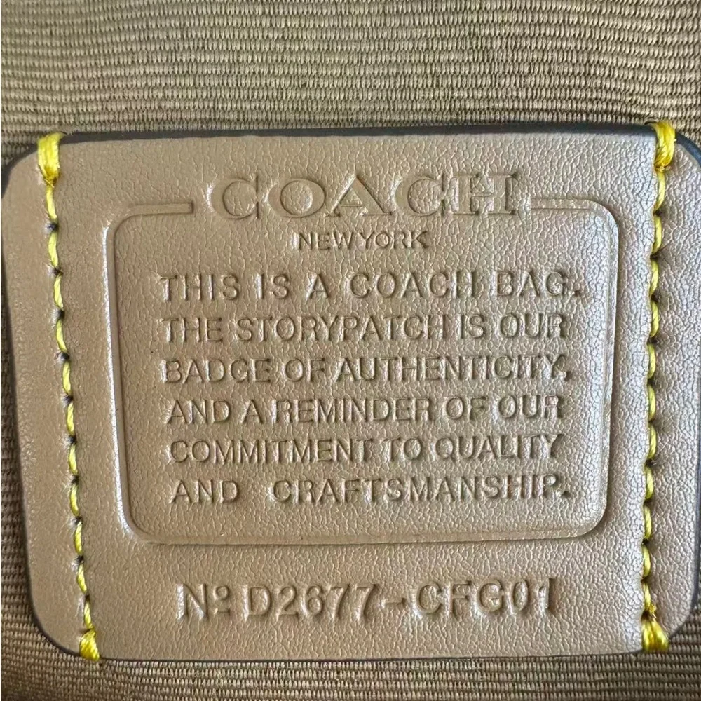 Coach White Leather Shoulder Bag with Red Cherry Print